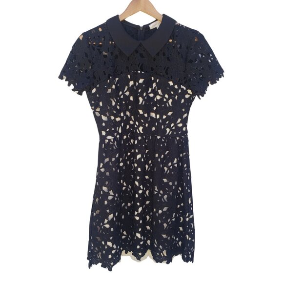 NWOT Eight Sixty Black Lace Floral Dress L L - Picture 1 of 2